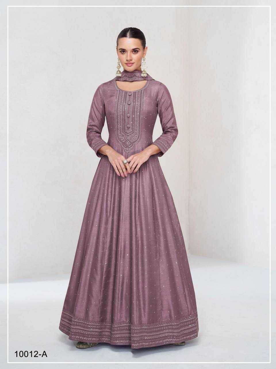 Silk Gown With Dupatta - MYLUXURY LANE ENTERPRISE